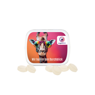 Klappdose, weiß, Mini Bonbons Japanische Minze
