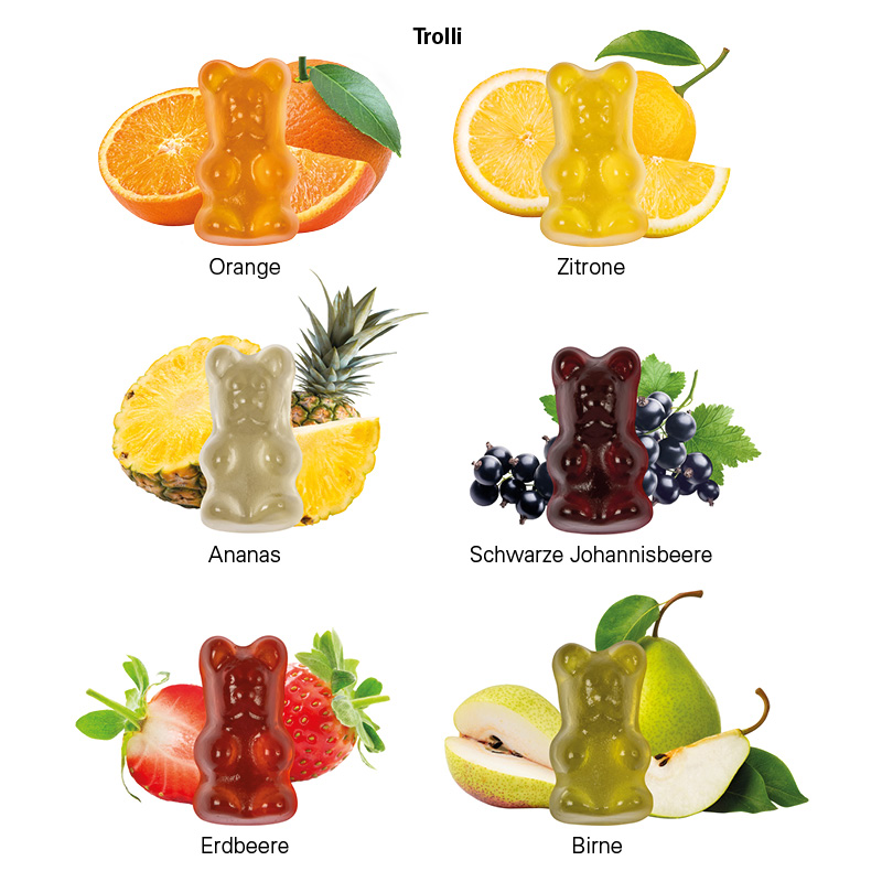 Minitüte,12 g, kompostierbare Folie transparent, Trolli Vegane Gummibärchen, 14% Fruchtsaft