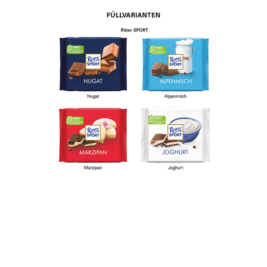 Ritter SPORT 100g im Werbeschuber, Alpenmilch