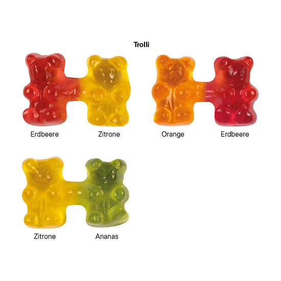 Trolli Team Gummibärchen Premium, recyclingfähiges Papier weiß