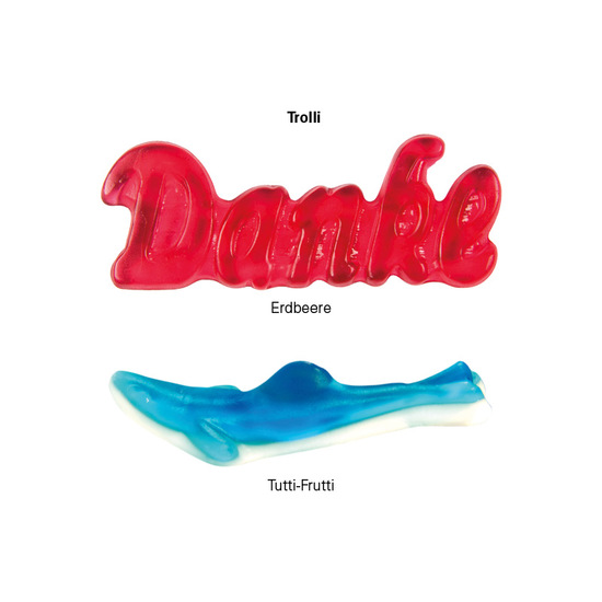 Trolli Fruchtgummi "Hai", kompostierbare Folie transparent