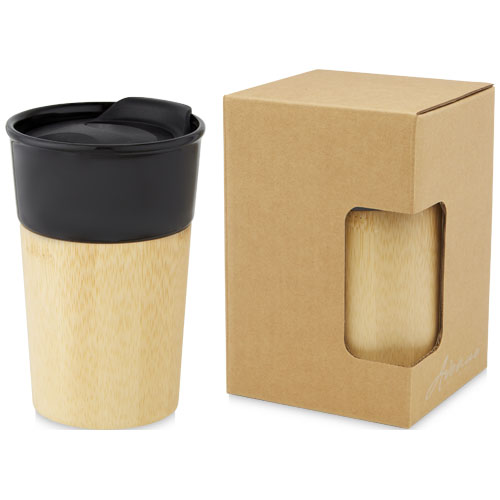 Pereira 320 ml Porzellanbecher mit Außenseite aus Bambus