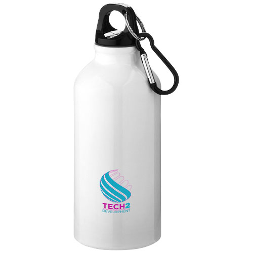 Oregon 400 ml RCS-zertifizierte Trinkflasche aus recyceltem Aluminium mit Karabinerhaken