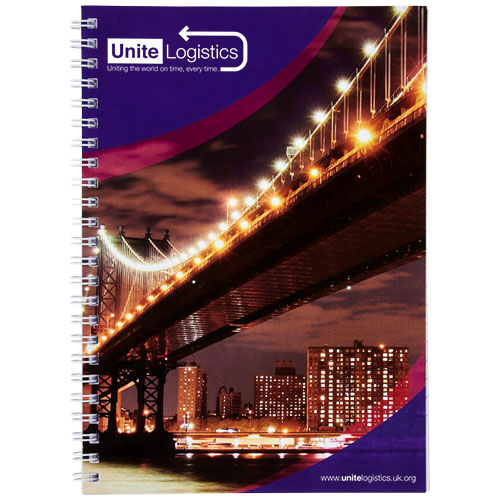 Desk-Mate® A4 Spiralnotizbuch mit bedruckter Rückseite
