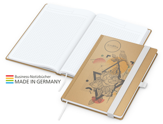 Notizbuch Match-Book White Bestseller A4 Natura braun-individuell, weiß