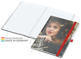 Notizbuch Match-Book White Bestseller A4 Cover-Star matt-individuell, rot