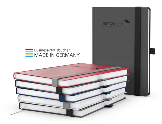 Notizbuch Vision-Book White Bestseller A5, schwarz inkl. Kupfeprägung