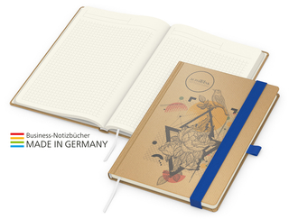 Notizbuch Match-Book Creme Bestseller A4 Natura braun-individuell, mittelblau