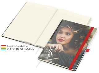 Notizbuch Match-Book Creme Bestseller A4 Cover-Star gloss-individuell, rot