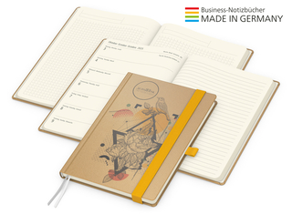 Buchkalender Match-Hybrid Creme Bestseller, Natura braun-individuell, gelb