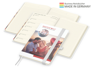 Buchkalender Match-Hybrid Creme Bestseller, Cover-Star matt, weiß