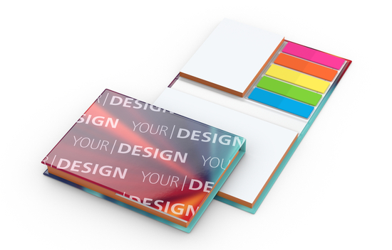 Haftnotiz-Set Budapest Bookcover White Bestseller, gloss-individuell, Farbschnitt orange