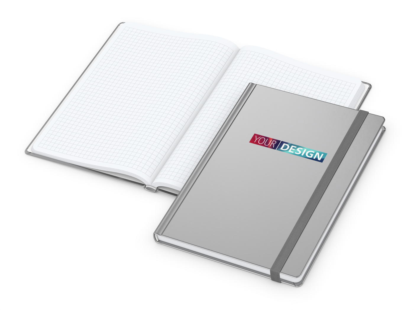 Notizbuch Easy-Book Comfort Bestseller, A5, silber inkl. Siebdruck-Digital