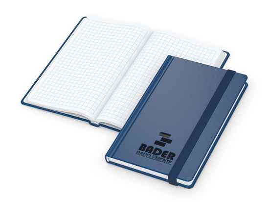 Notizbuch Easy-Book Comfort Bestseller, Pocket, dunkelblau inkl. Prägung schwarz-glänzend