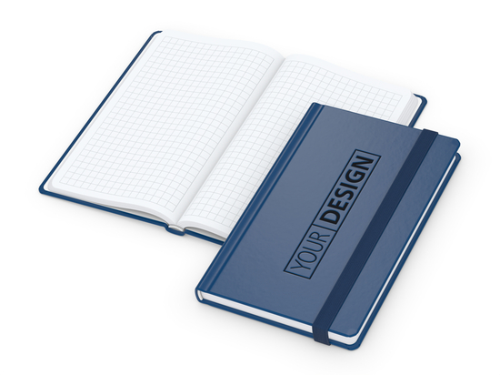 Notizbuch Easy-Book Comfort Bestseller, Pocket, dunkelblau inkl. Prägung schwarz-glänzend