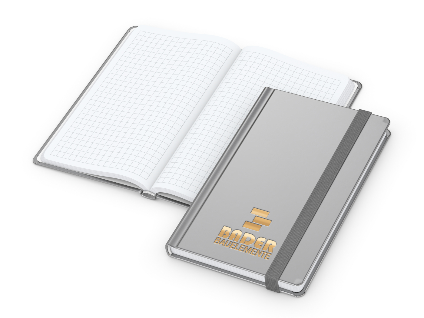 Notizbuch Easy-Book Comfort Bestseller, Pocket, silber inkl. Goldprägung