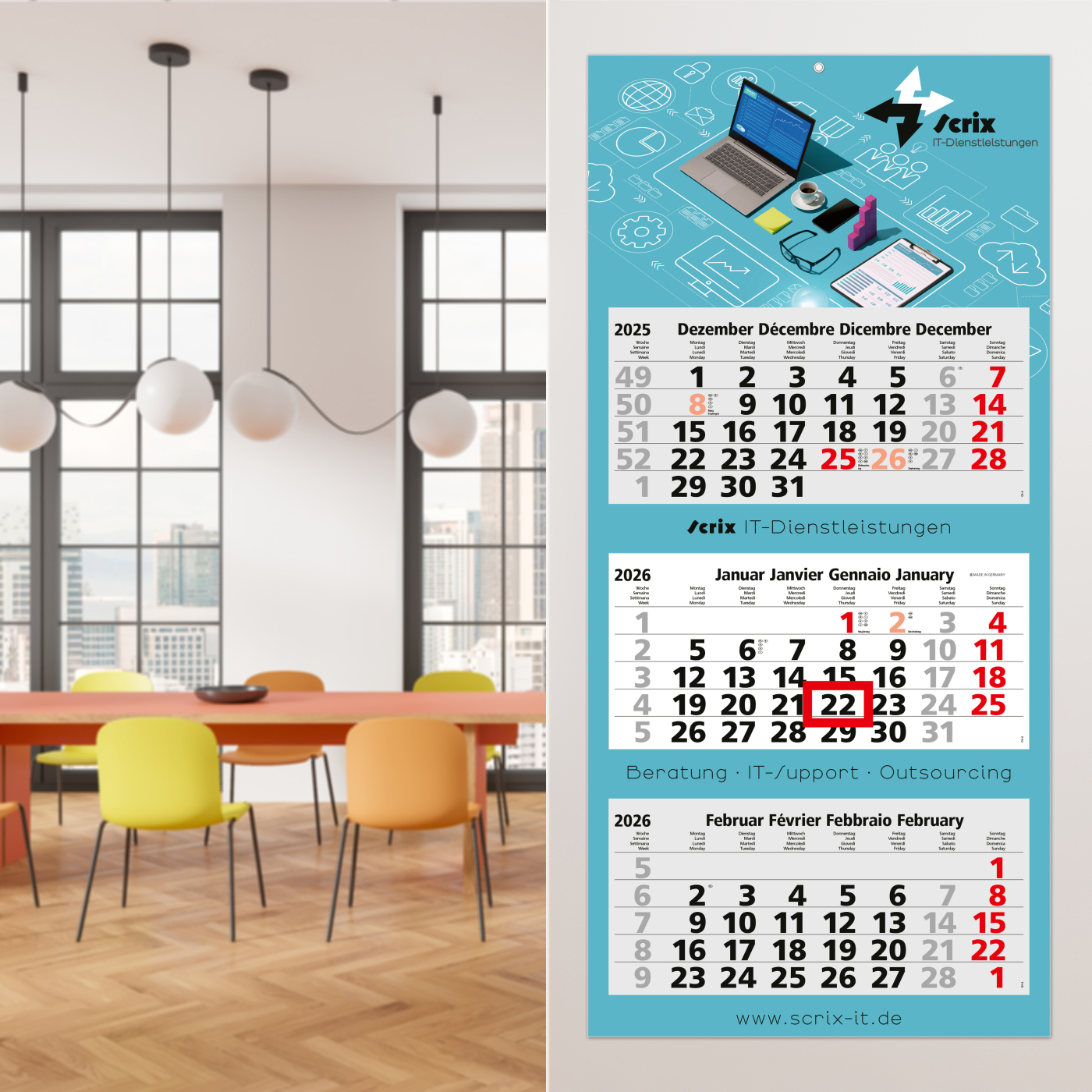 3-Monatskalender Maxi Light 3 Bestseller, Schweiz (Mehrblock)