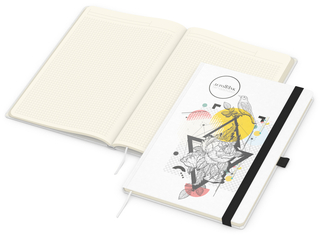 Notizbuch Match-Book Creme Bestseller, A4, Natura, individuell, schwarz