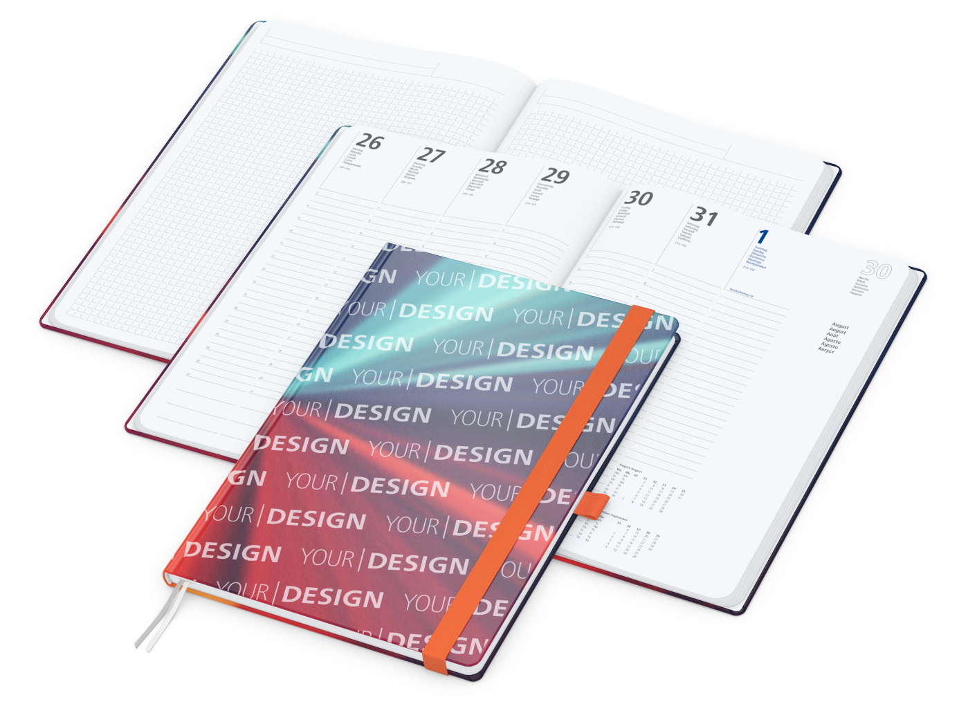 Wochenplaner Match-Hybrid White Bestseller, A4, Cover-Star matt, orange