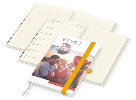 Wochenplaner Match-Hybrid Creme Bestseller, Cover-Star matt, gelb