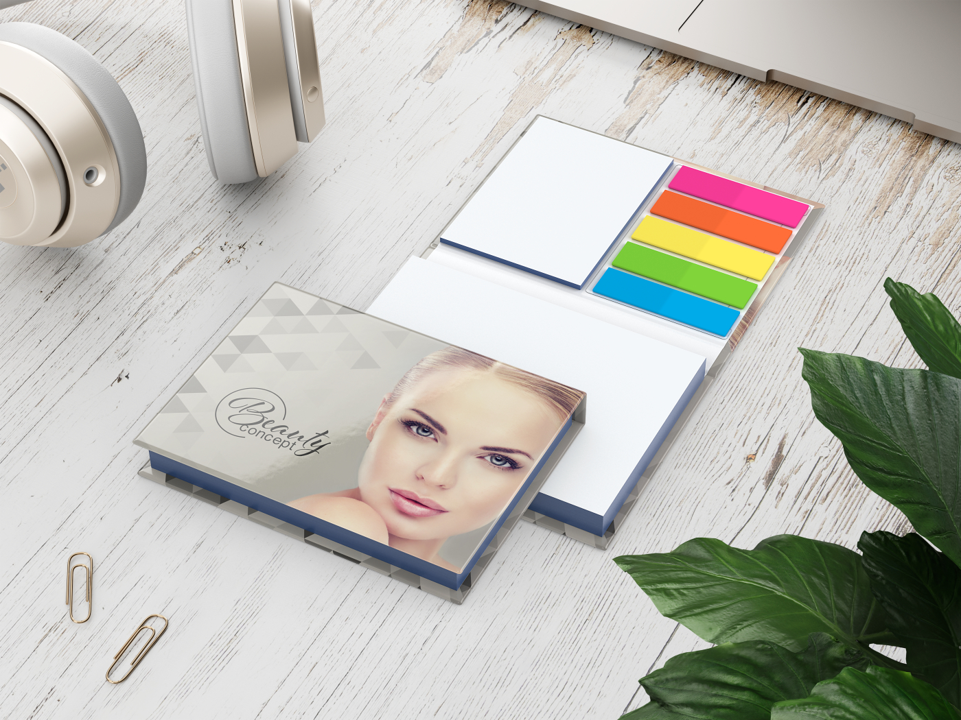 Haftnotiz-Set Prag Bookcover White Bestseller, matt-individuell, Farbschnitt blau