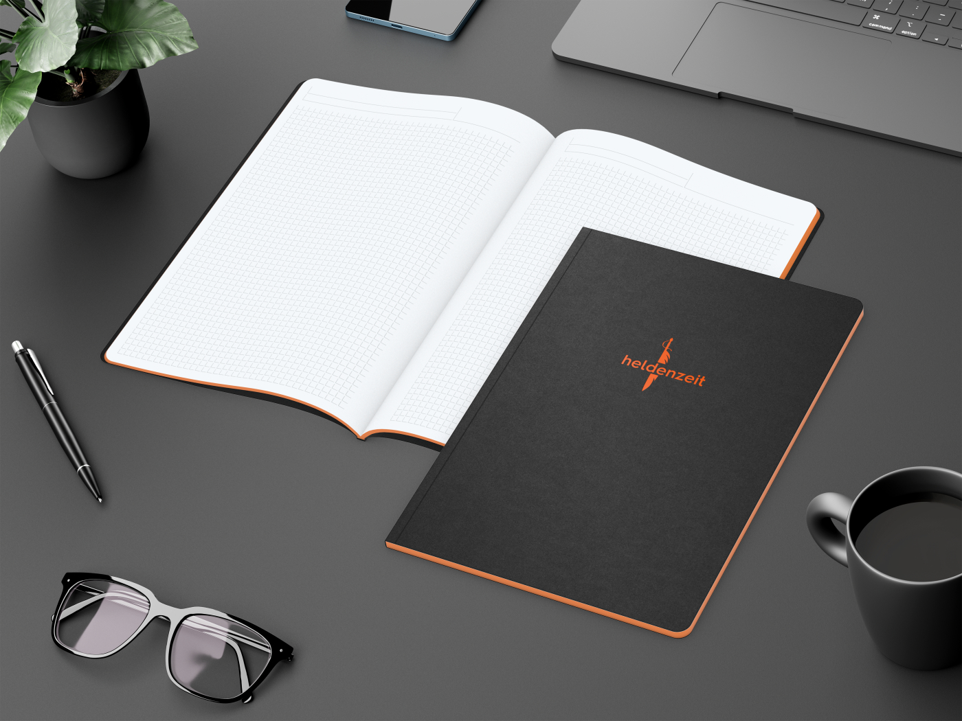 Notizbuch Tablet-Book Slim Bestseller, A4, orange