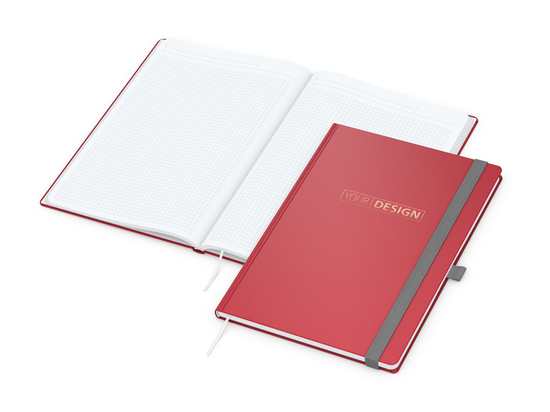 Notizbuch Vision-Book White Bestseller, A4, rot inkl. Kupferprägung