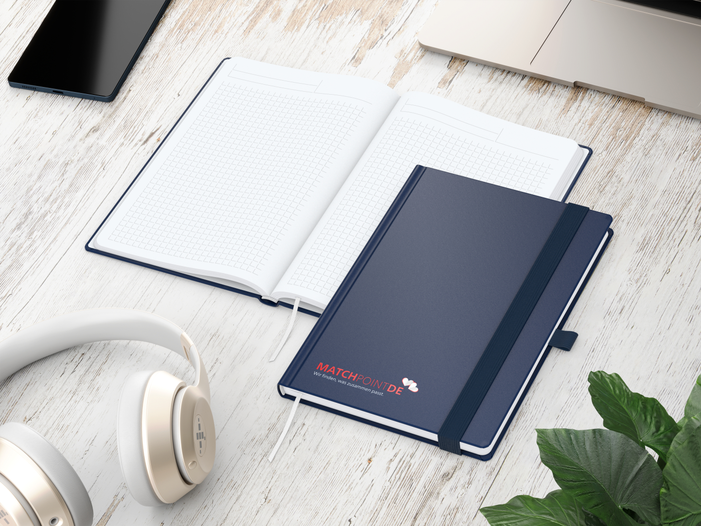 Notizbuch Vision-Book White Bestseller, A5, dunkelblau