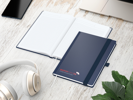 Notizbuch Vision-Book White Bestseller, A5, dunkelblau