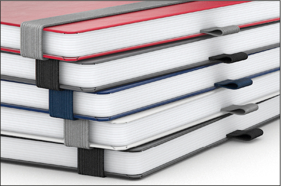 Notizbuch Vision-Book White Bestseller, A5, dunkelblau inkl. Prägung schwarz-glänzend