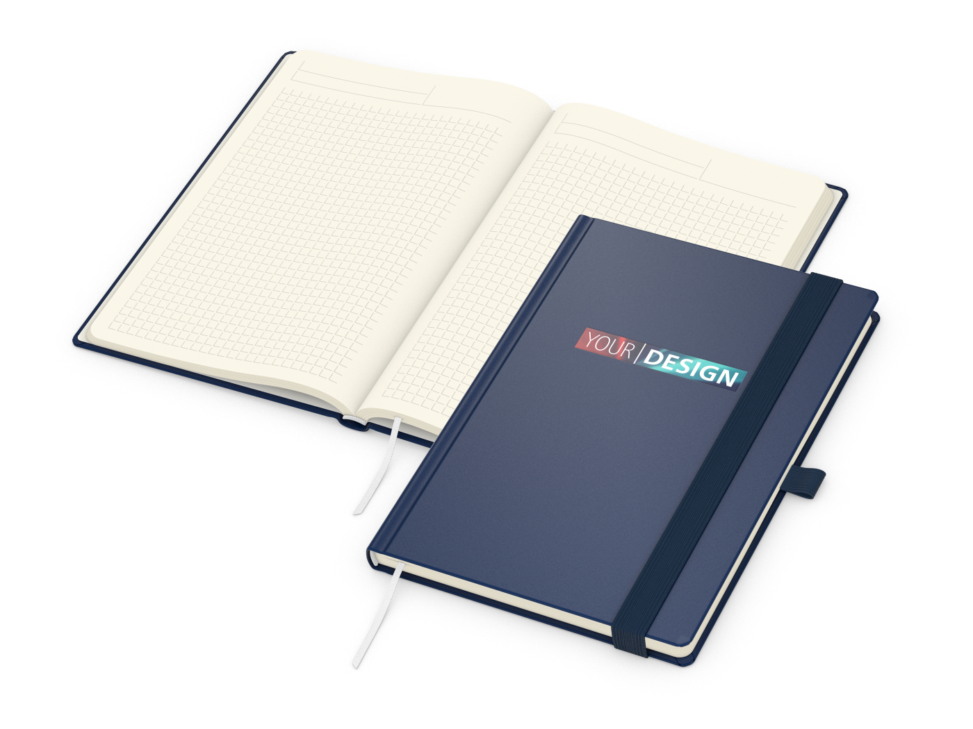 Notizbuch Vision-Book Creme Bestseller, A5, blau