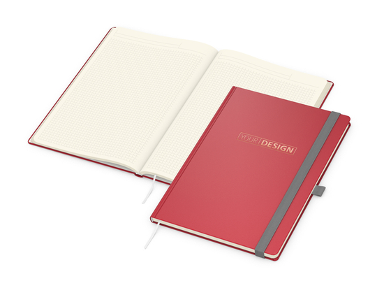 Notizbuch Vision-Book Creme Bestseller, A4, rot inkl. Kupferprägung