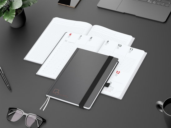 Wochenplaner Vision-Hybrid White Bestseller inkl. Kupferprägung