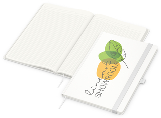 Notizbuch Match-Book, A4, Cover-Star Recycling-Matt, weiß
