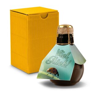 Origineller Sekt Viel Glück - Karton Gelb, 125 ml 2K1358n1