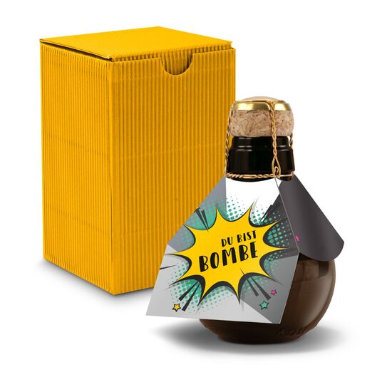 Origineller Sekt Du bist Bombe- Karton Gelb, 125 ml 2K1358v1