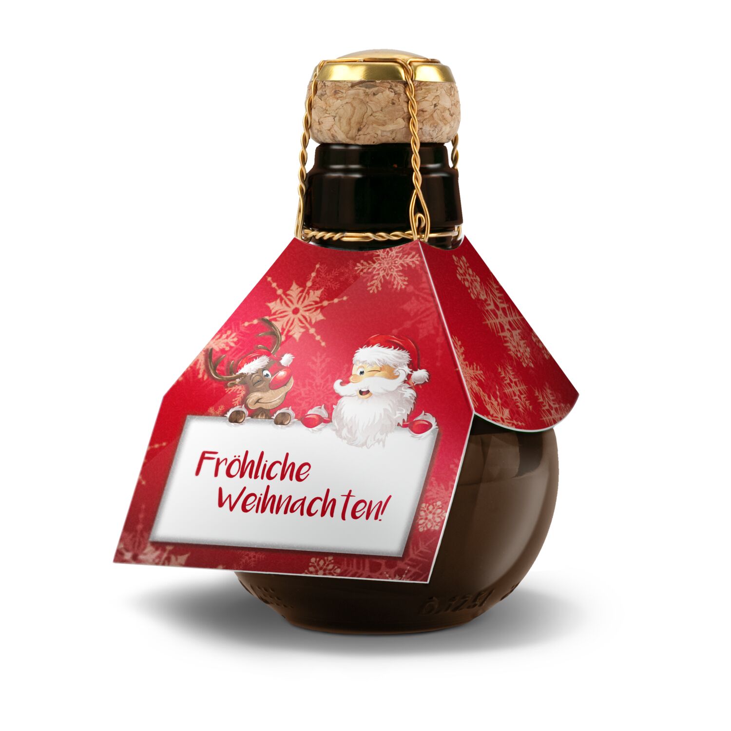 Geschenkset / Präsenteset: Kleinste Sektflasche: Fröhliche Weihnachten 2K1371