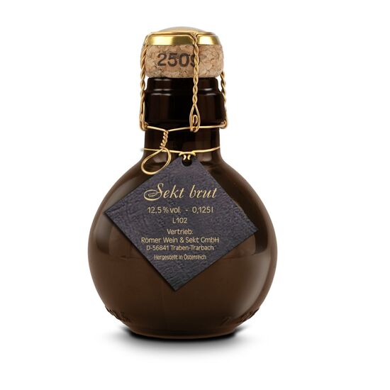 Kleinste Sektflasche der Welt Anhänger in schwarz, 125 ml 2K1540c