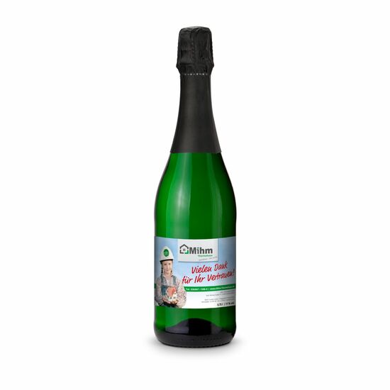 Sekt Cuvée - Flasche grün - Kapselfarbe Schwarz, 0,75 l 2K1902d