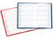 Taschenkalender "Status" im Format 9,5 x 16 cm, Kalendarium Grau/Rot, 32 Seiten gebunden + 16 Seiten ABC-Heft, eingesteckt in Slinky-Hülle rot