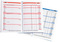 Taschenkalender "Typus" im Format 9,5 x 16 cm, Kalendarium Blau/Schwarz, 48 Seiten gebunden, eingesteckt in PVC-Hülle dunkelblau