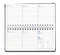 Taschenkalender "Horizontal" im Format 17 x 8 cm, deutsches Kalendarium Grau/Blau, 144 Seiten, Wire-O-Bindung, Eckenperforation, Deckelpaar Slinky rot