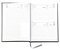 Buchkalender "Trend Chefkalender D" im Format 14,5 x 20,5 cm, deutsches Kalendarium Grau/Blau mit Leseband, 352 Seiten Fadenheftung, Eckenperforation, Einband Slinky rot