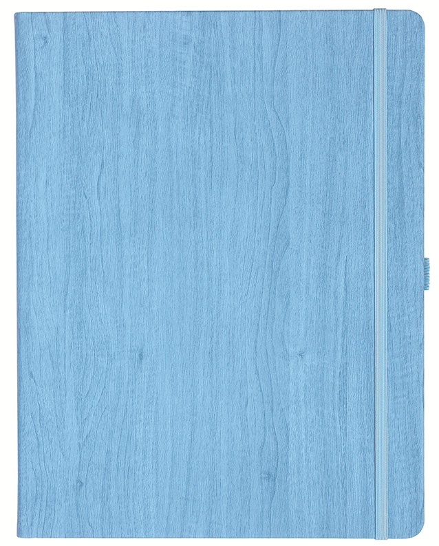 Notizbuch Style Large im Format 19x25cm, Inhalt kariert, Einband Woody in der Farbe Sky