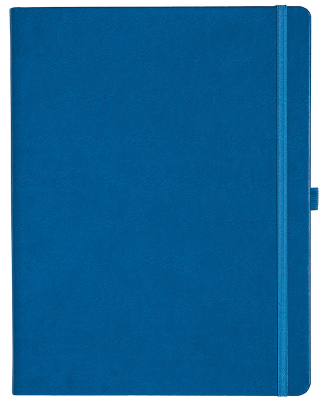 Notizbuch Style Large im Format 19x25cm, Inhalt liniert, Einband Slinky in der Farbe Azure