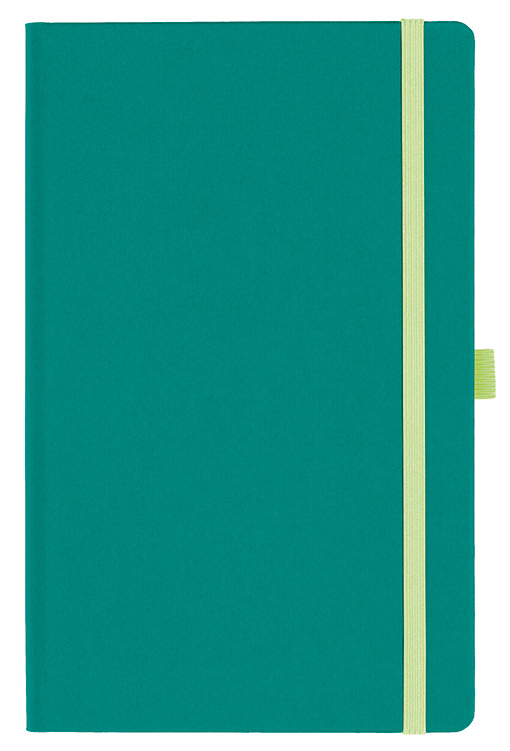 Notizbuch Style Medium im Format 13x21cm, Inhalt kariert, Einband Fancy in der Farbe Laguna