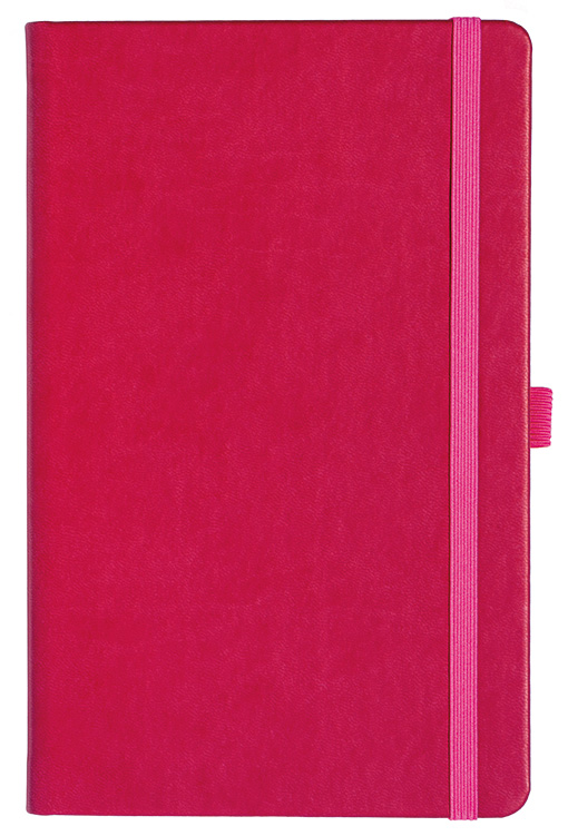 Notizbuch Style Medium im Format 13x21cm, Inhalt kariert, Einband Slinky in der Farbe Pink