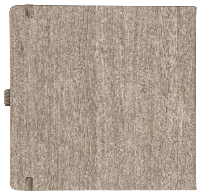 Notizbuch Style Square im Format 17,5x17,5cm, Inhalt blanco, Einband Woody in der Farbe Sludge