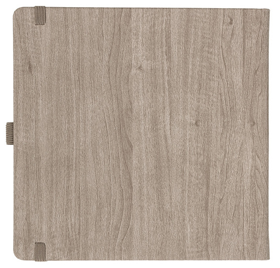 Notizbuch Style Square im Format 17,5x17,5cm, Inhalt blanco, Einband Woody in der Farbe Sludge