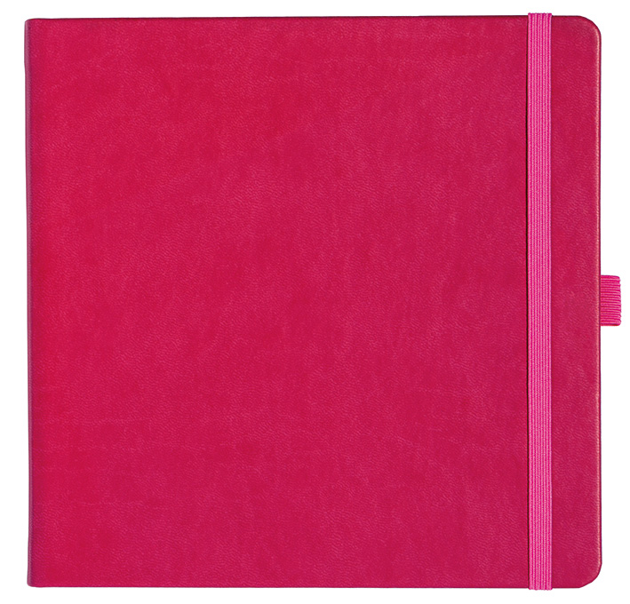 Notizbuch Style Square im Format 17,5x17,5cm, Inhalt kariert, Einband Slinky in der Farbe Pink